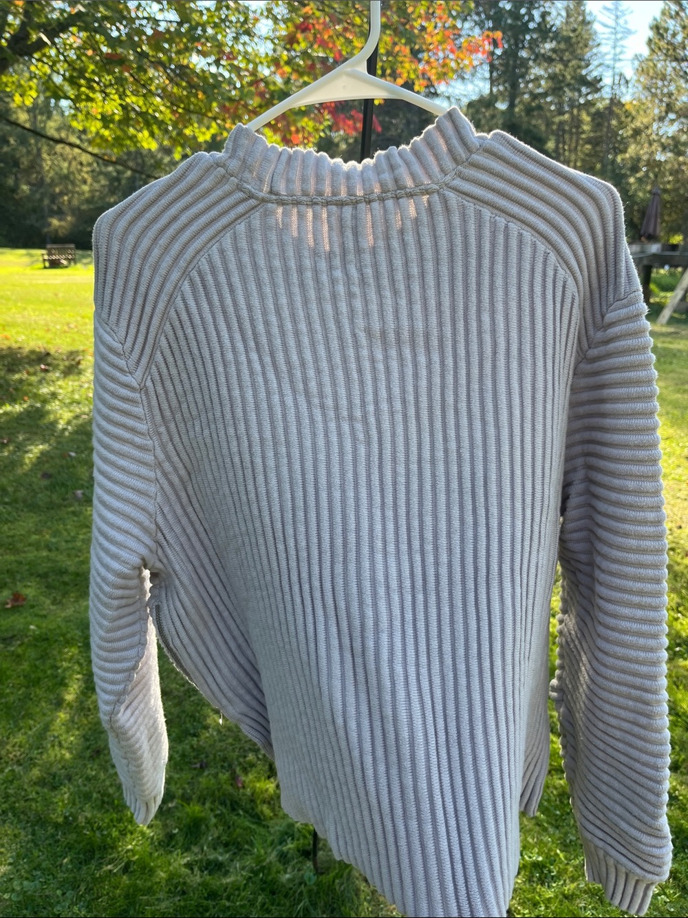 Varley Cream Ribbed Crew Sweater - Picture 3 of 5